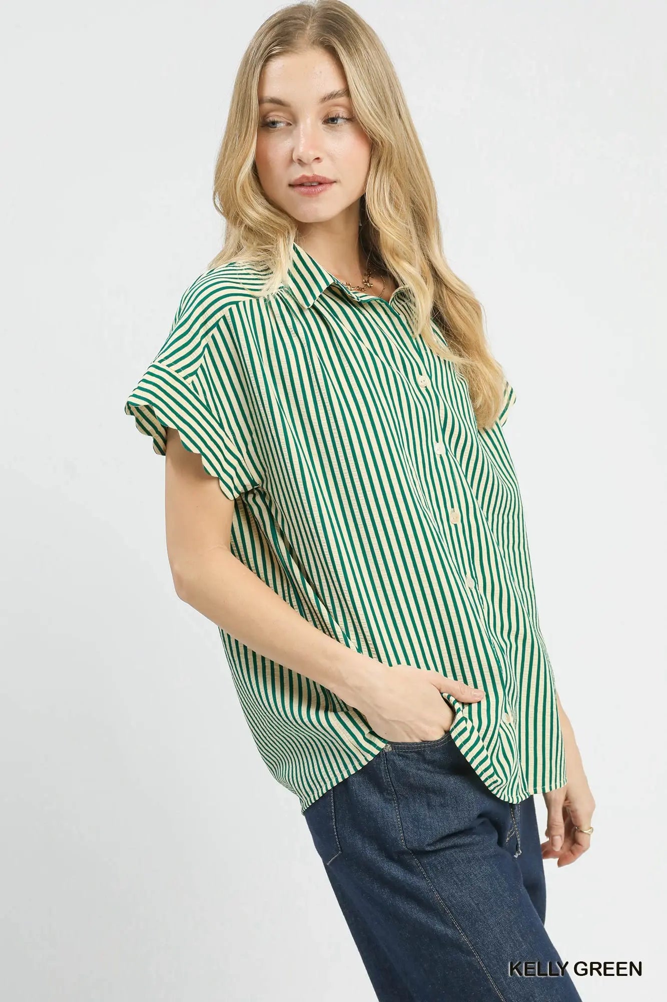 Scallop Stripe Top