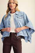 Denim Poncho Jacket