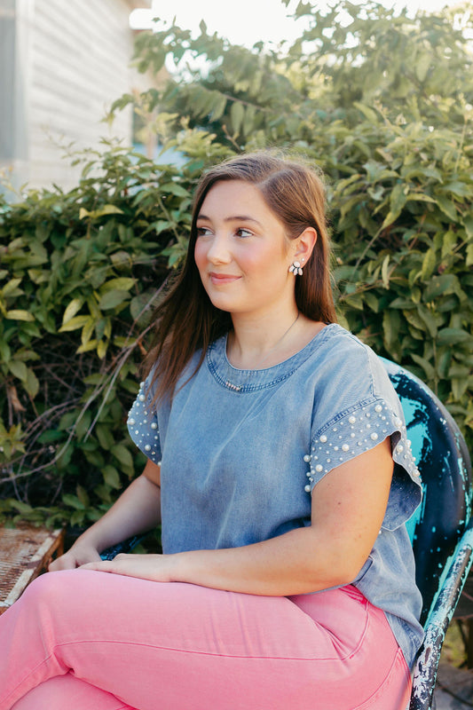 Denim Glam Top