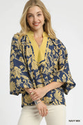 Navy Mix Top