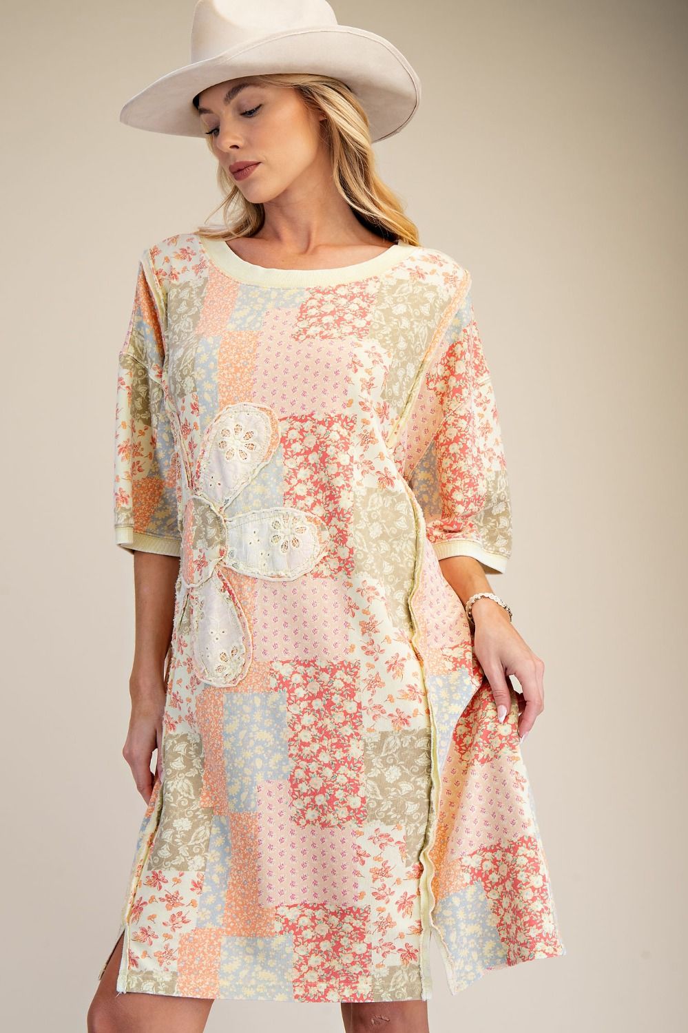 Patchwork Terry Dress