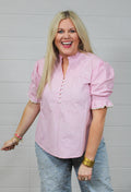 Lauren Layerz Top - Pink Gingham