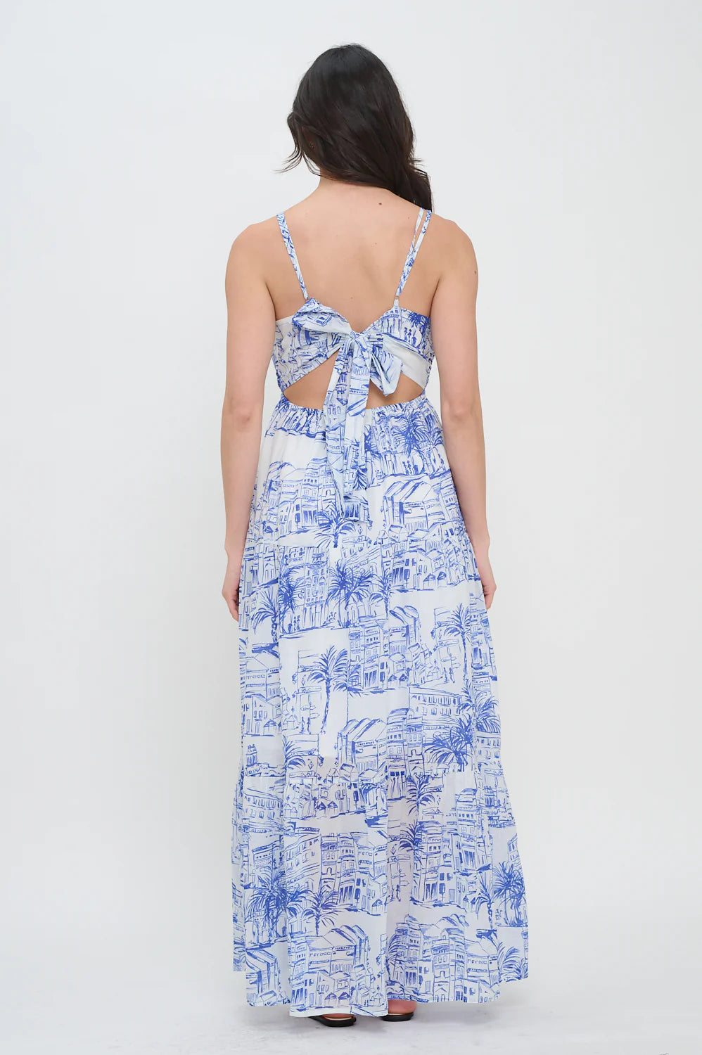 Santorini Coastal Maxi Dress