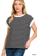 Cap Sleeve Stripe Tee