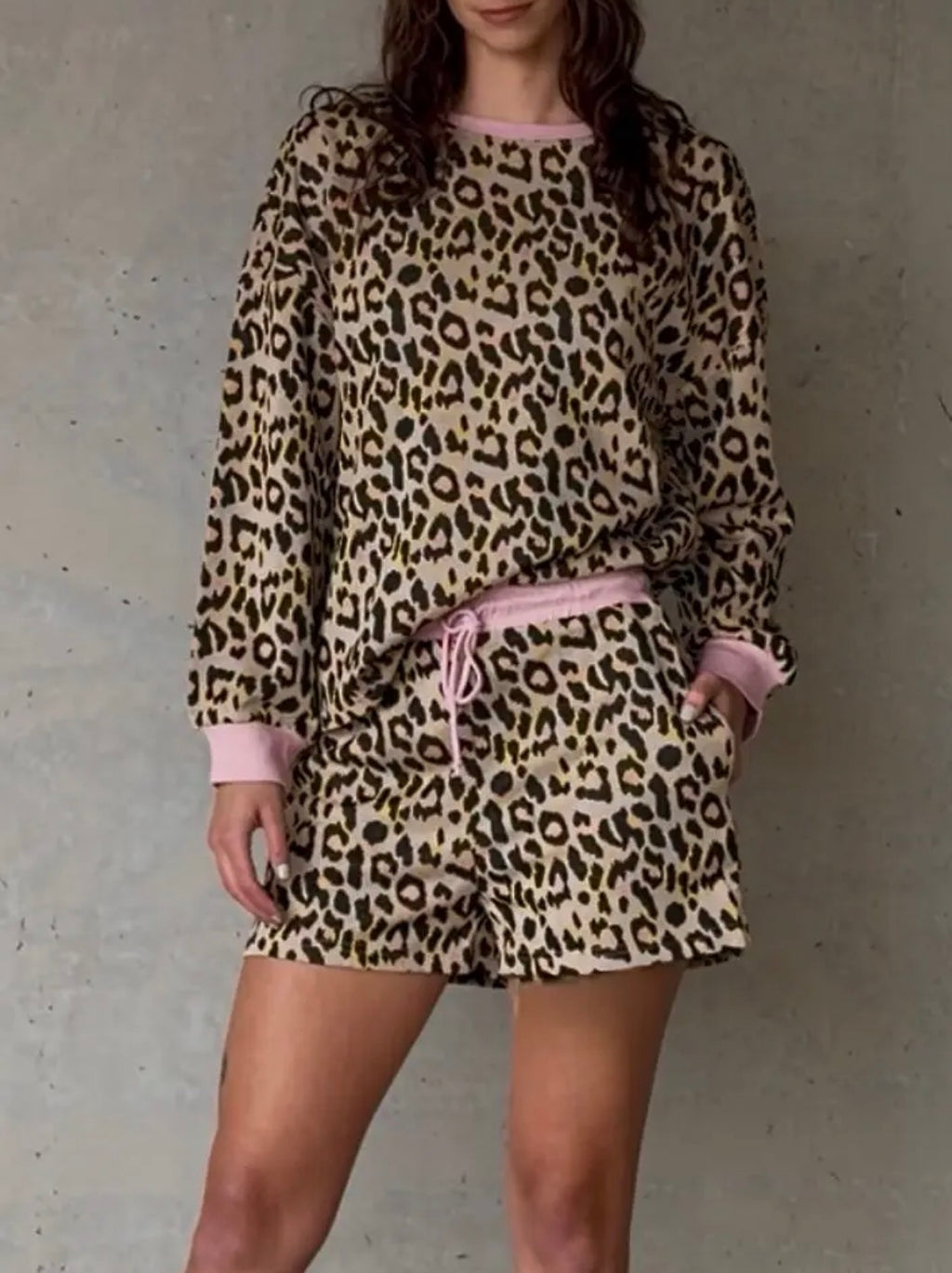 Pink Leopard Pullover