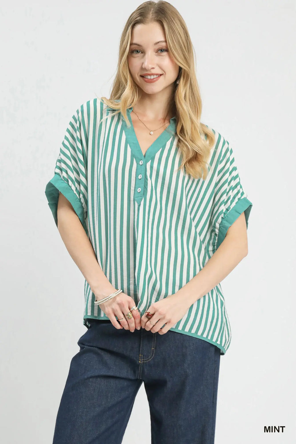 Mint Stripe Top
