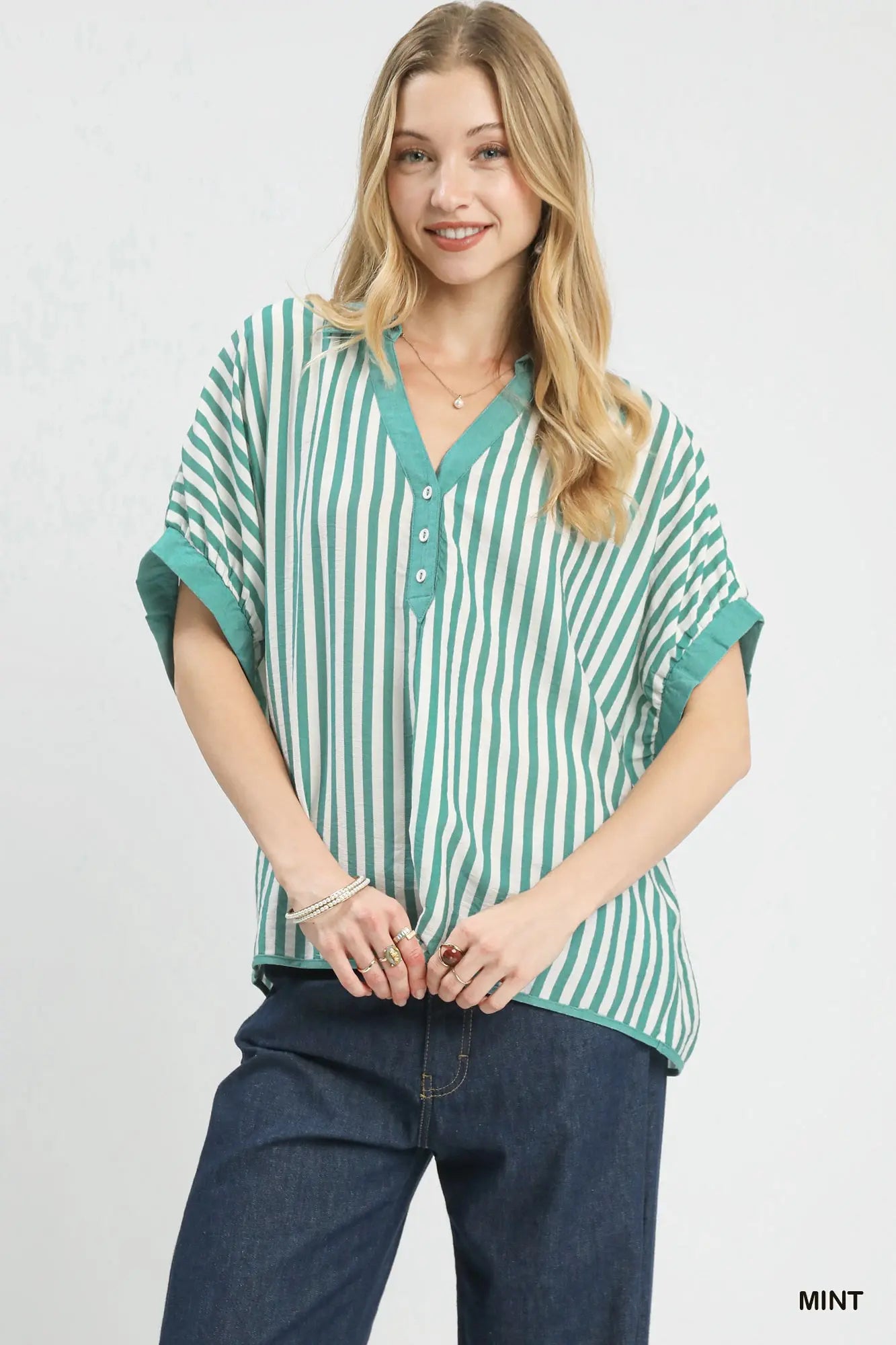 Mint Stripe Top