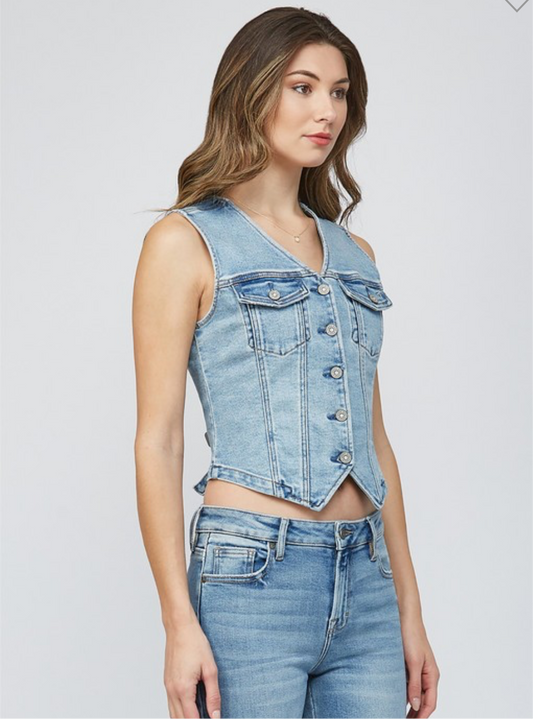 Fitted Denim Vest