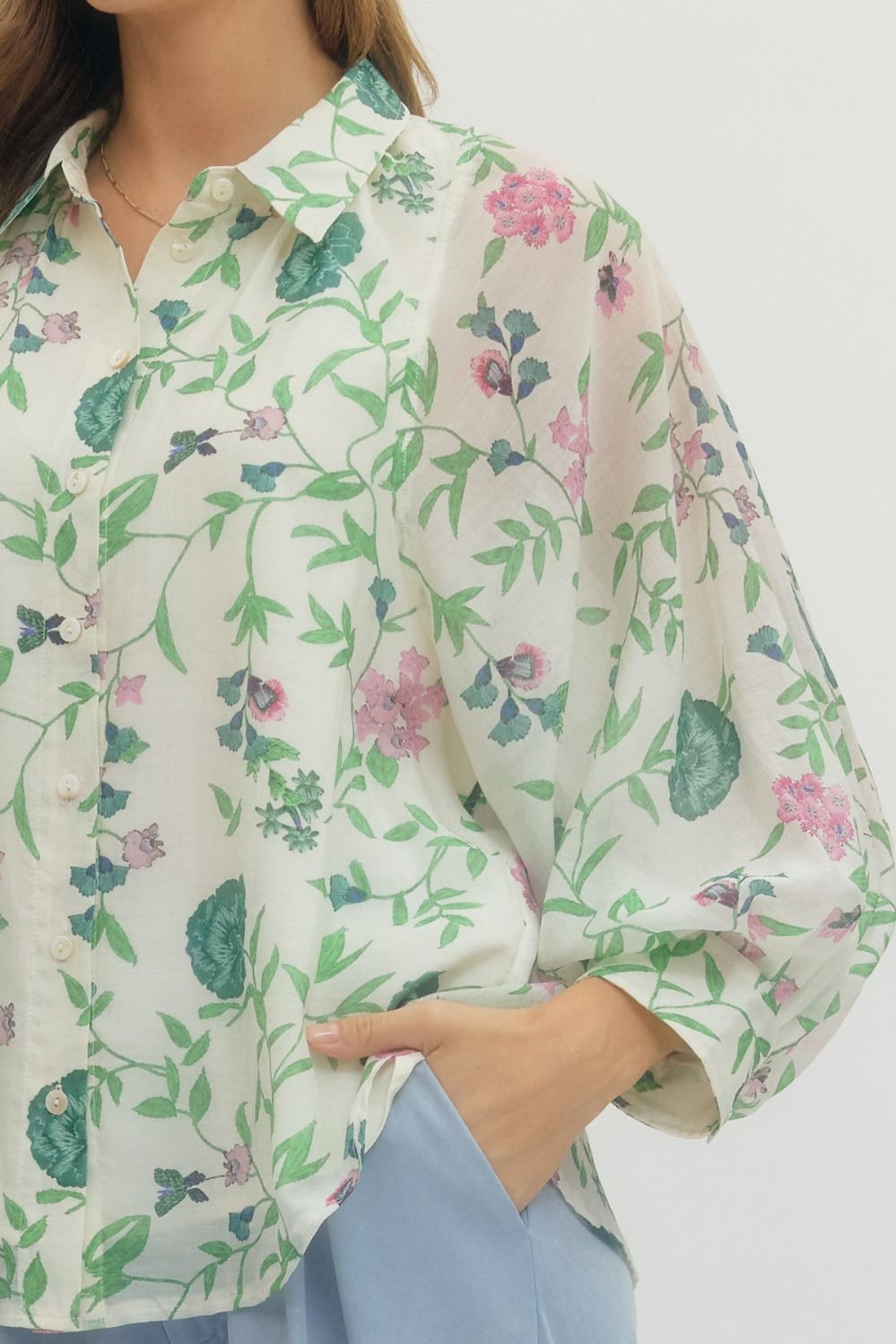 Floral Semi-Sheer Top