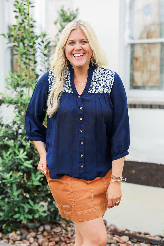 Jane Layerz Top - Navy