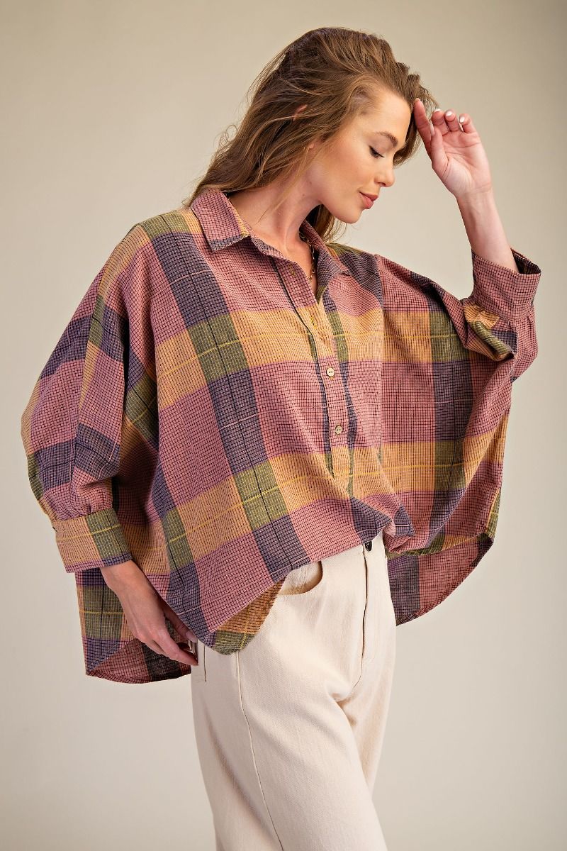 Plaid Oversized Top