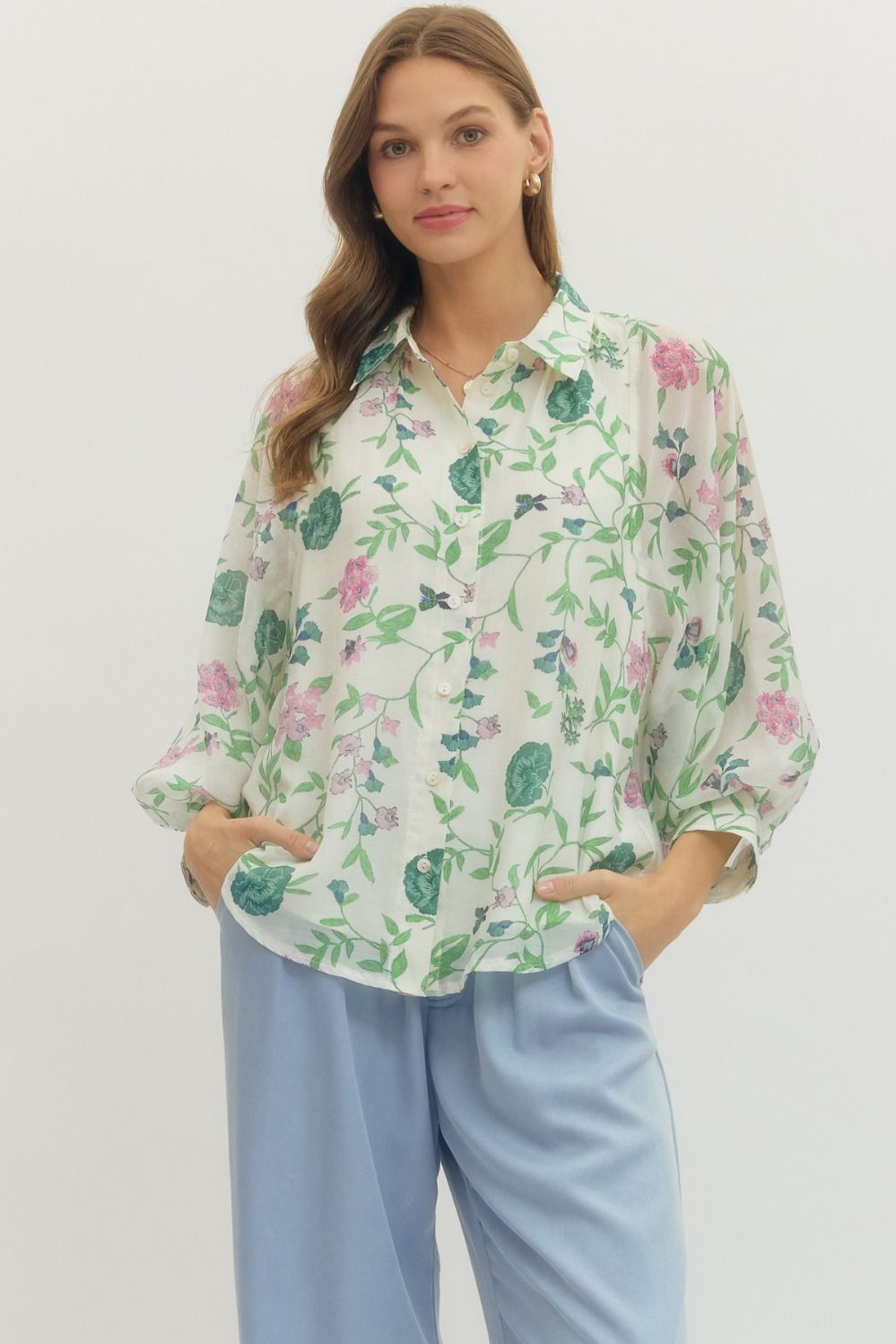 Floral Semi-Sheer Top