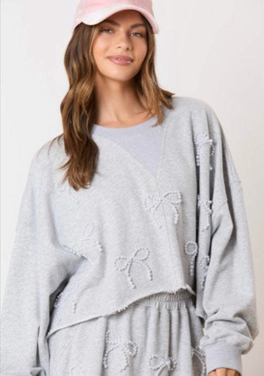 Pearl Bow Sweatshirt