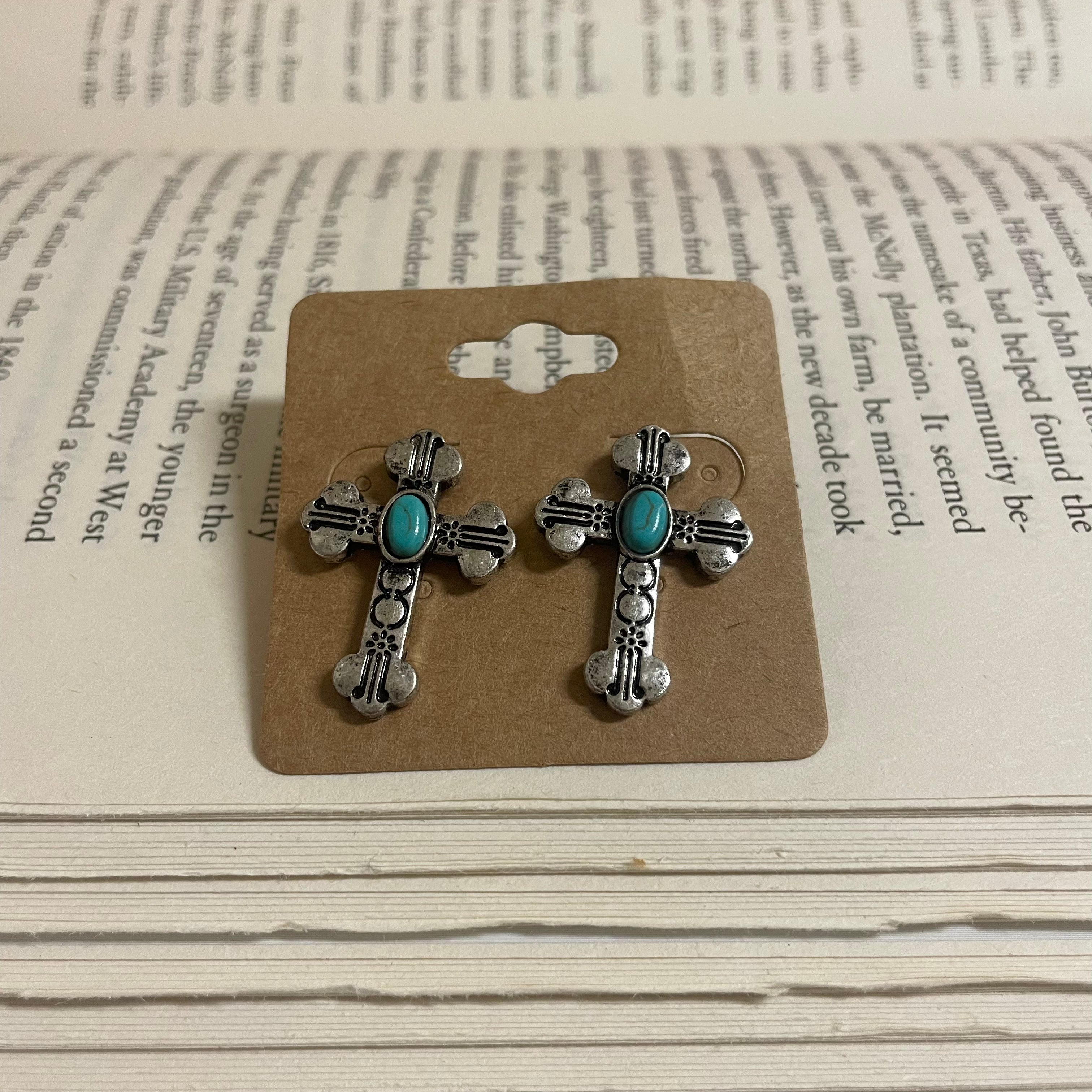 PF Western Cross Earrings