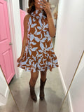 Rosey Haze Halter Dress
