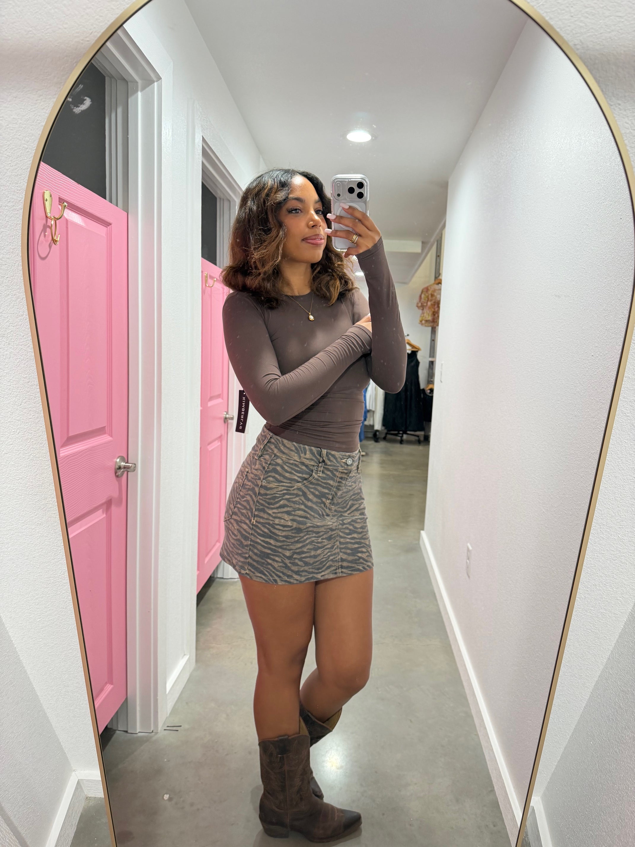 Peyton Tiger Denim Skirt