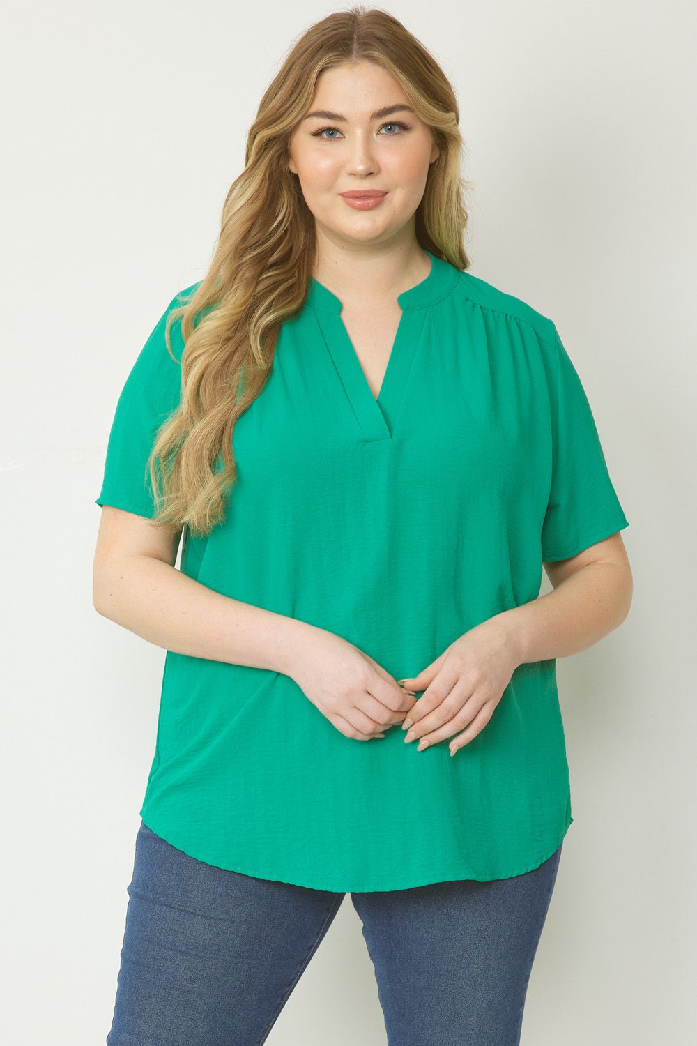 Charli V-Neck Placket Top