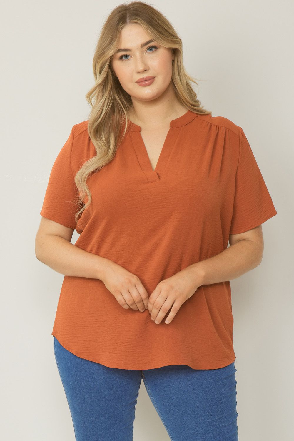 Charli V-Neck Placket Top
