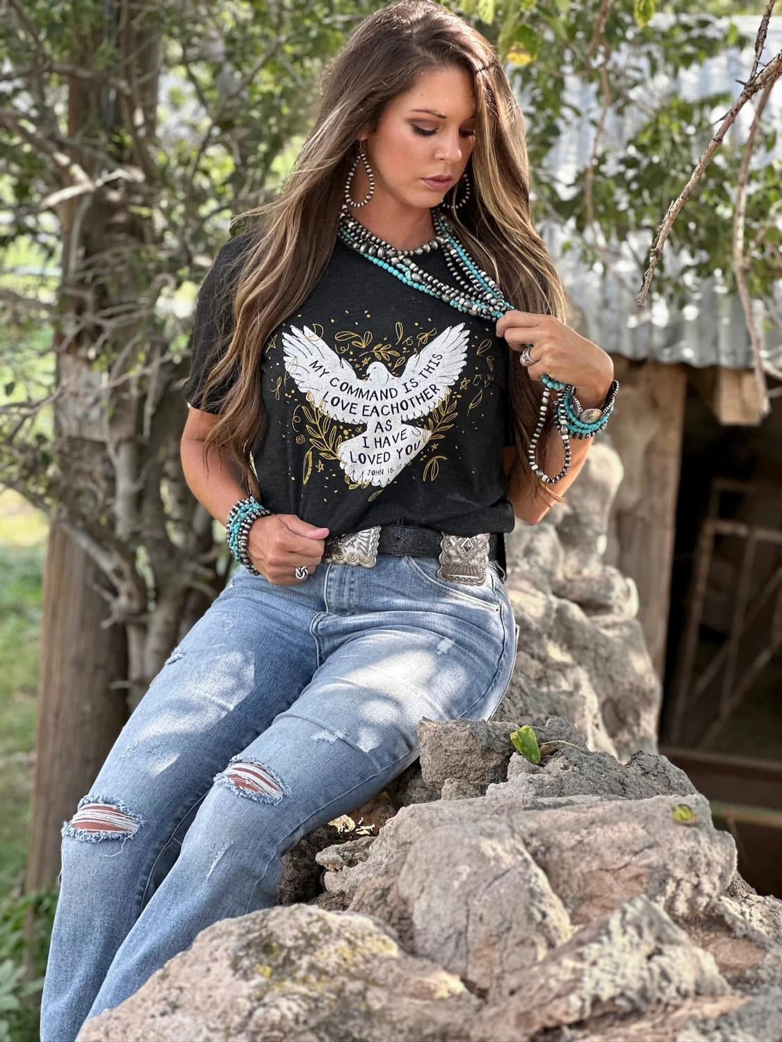 Love One Another V-Neck Tee