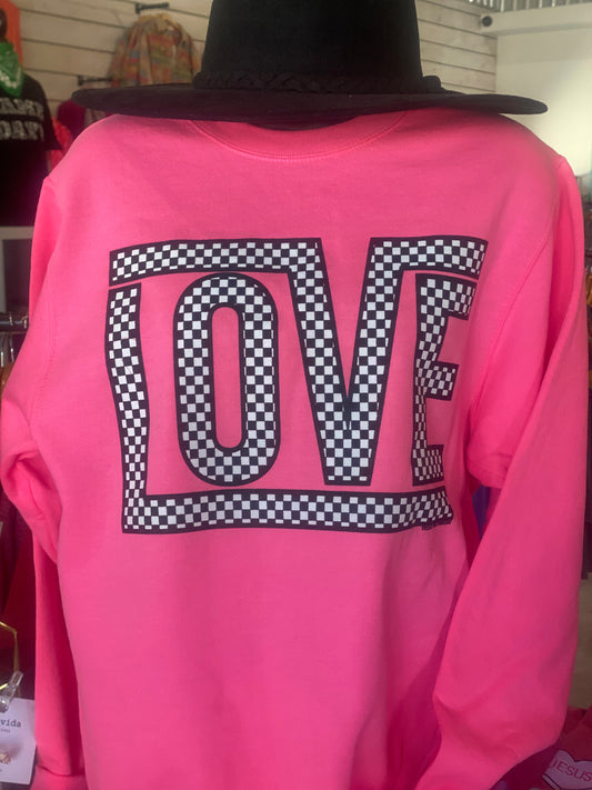 Funky Checkered Love Sweatshirt