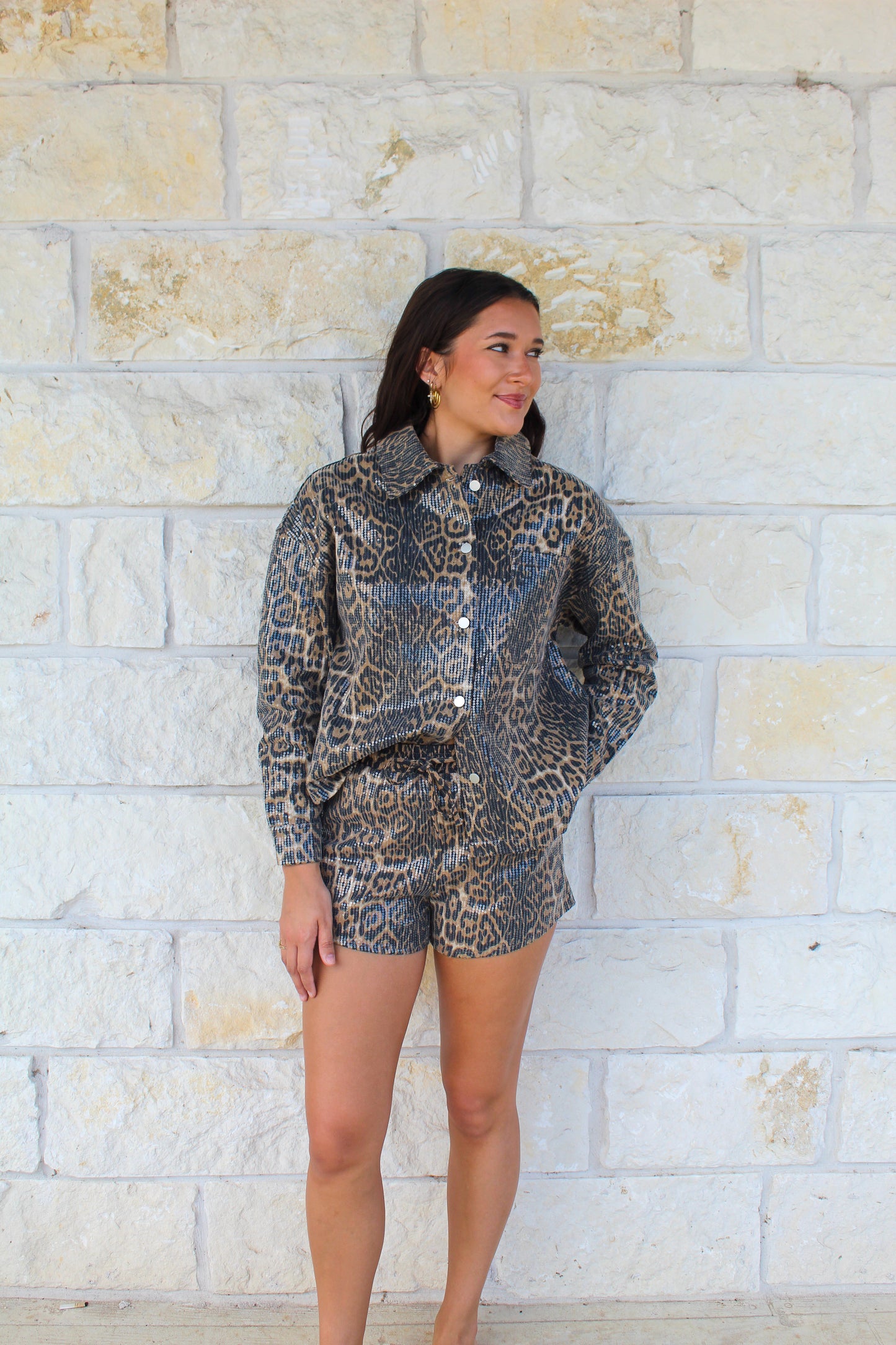 Sequin Leopard Jacket