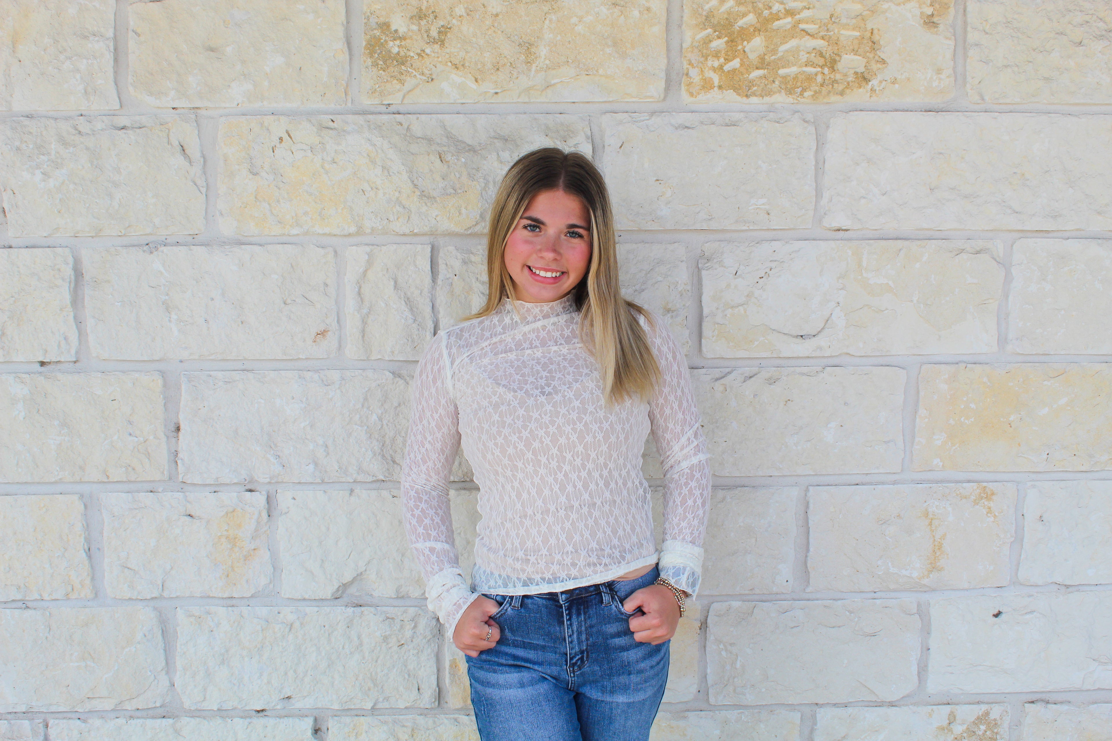 Lace Sheer High Neck Top