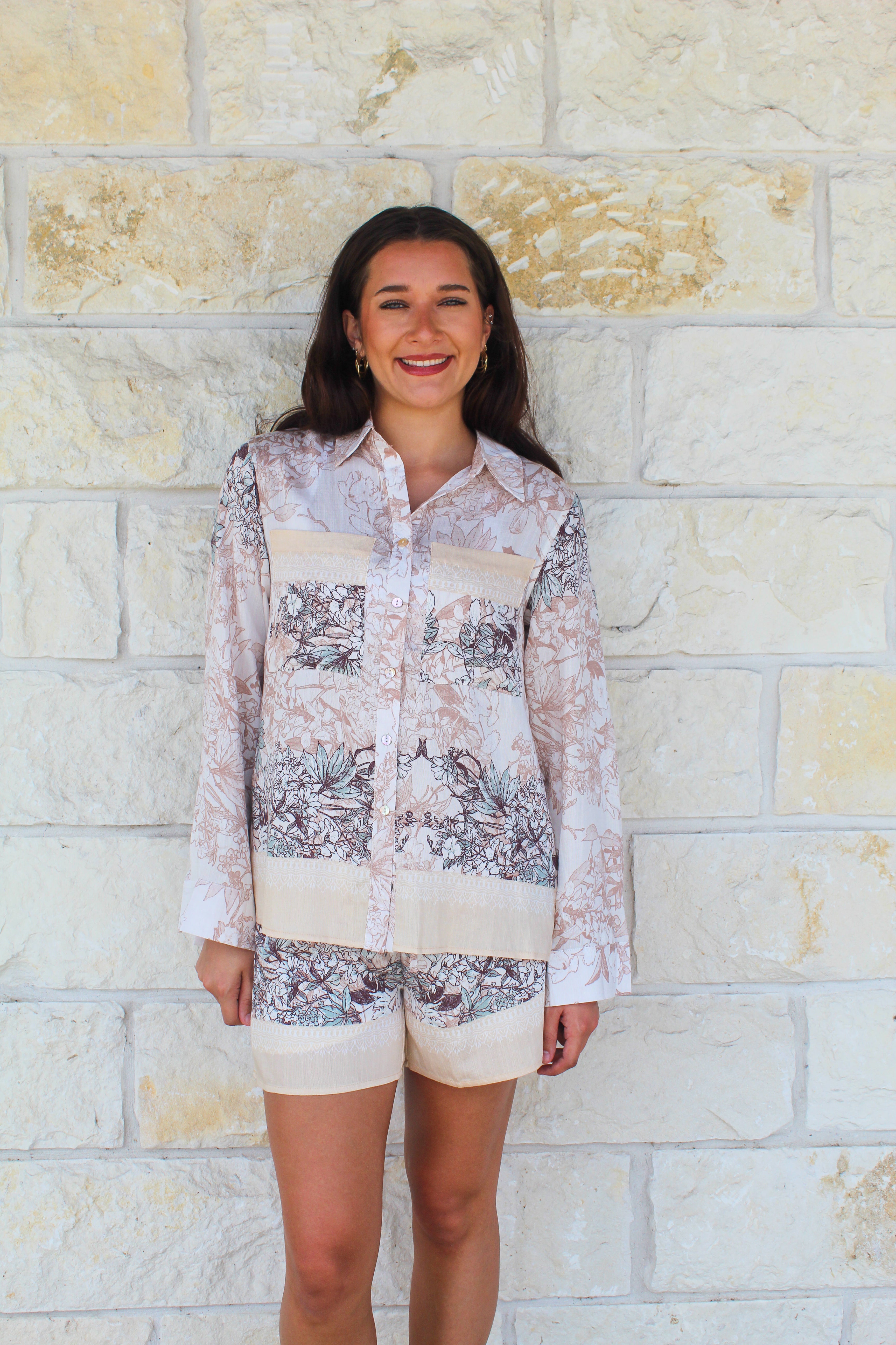 Champagne Floral Top