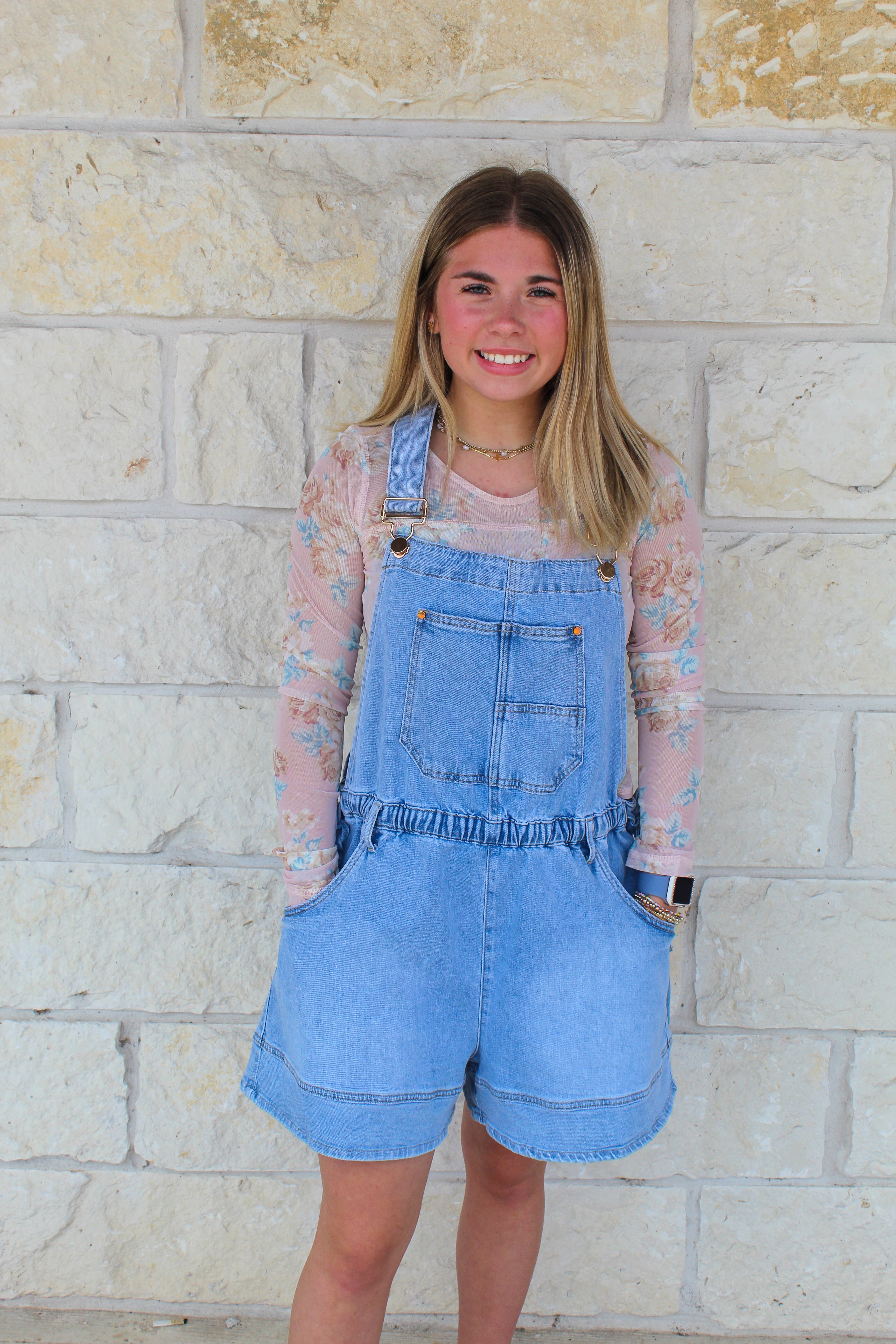 Drawstring Overall Shorts