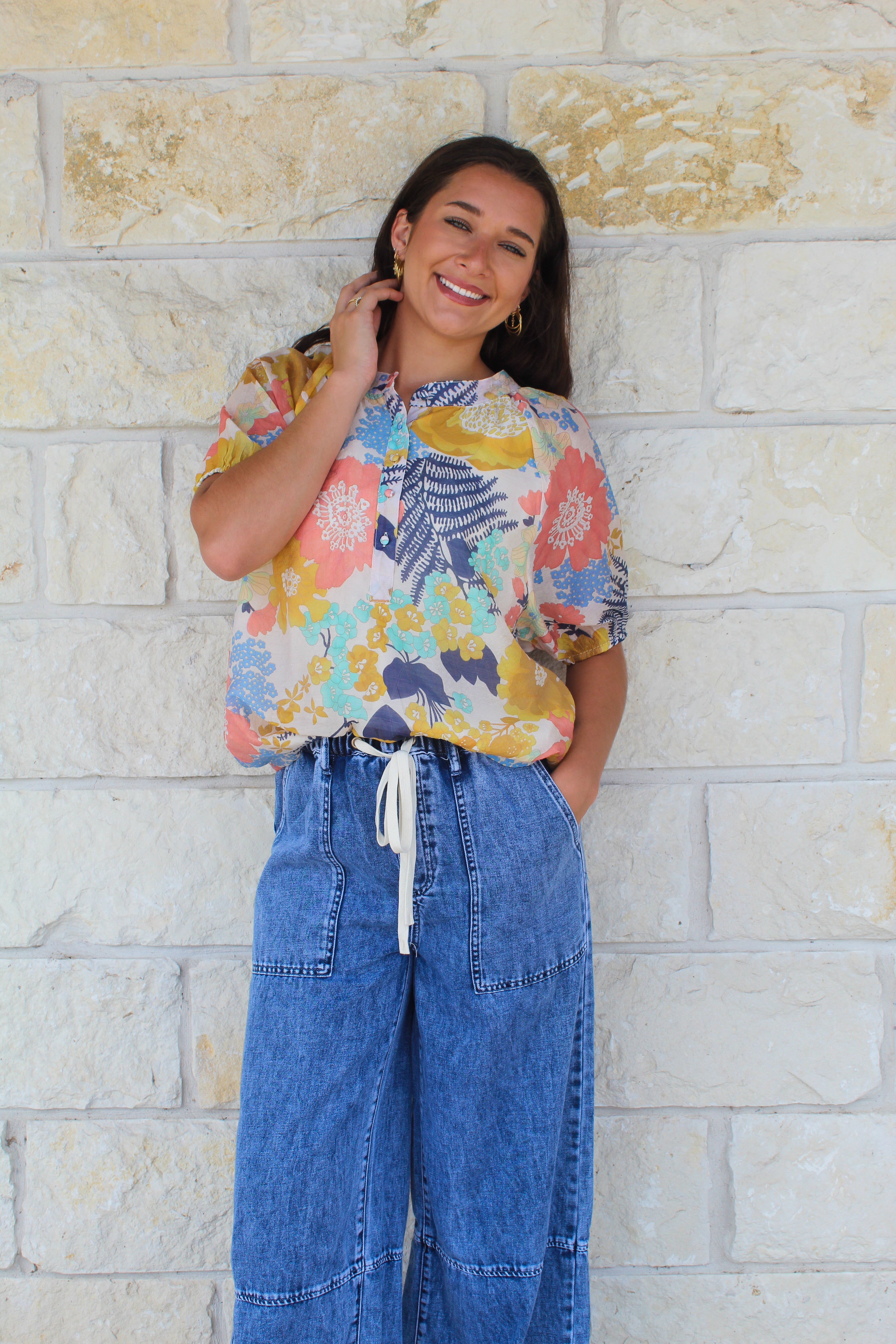 Drawstring Wide Leg Pants