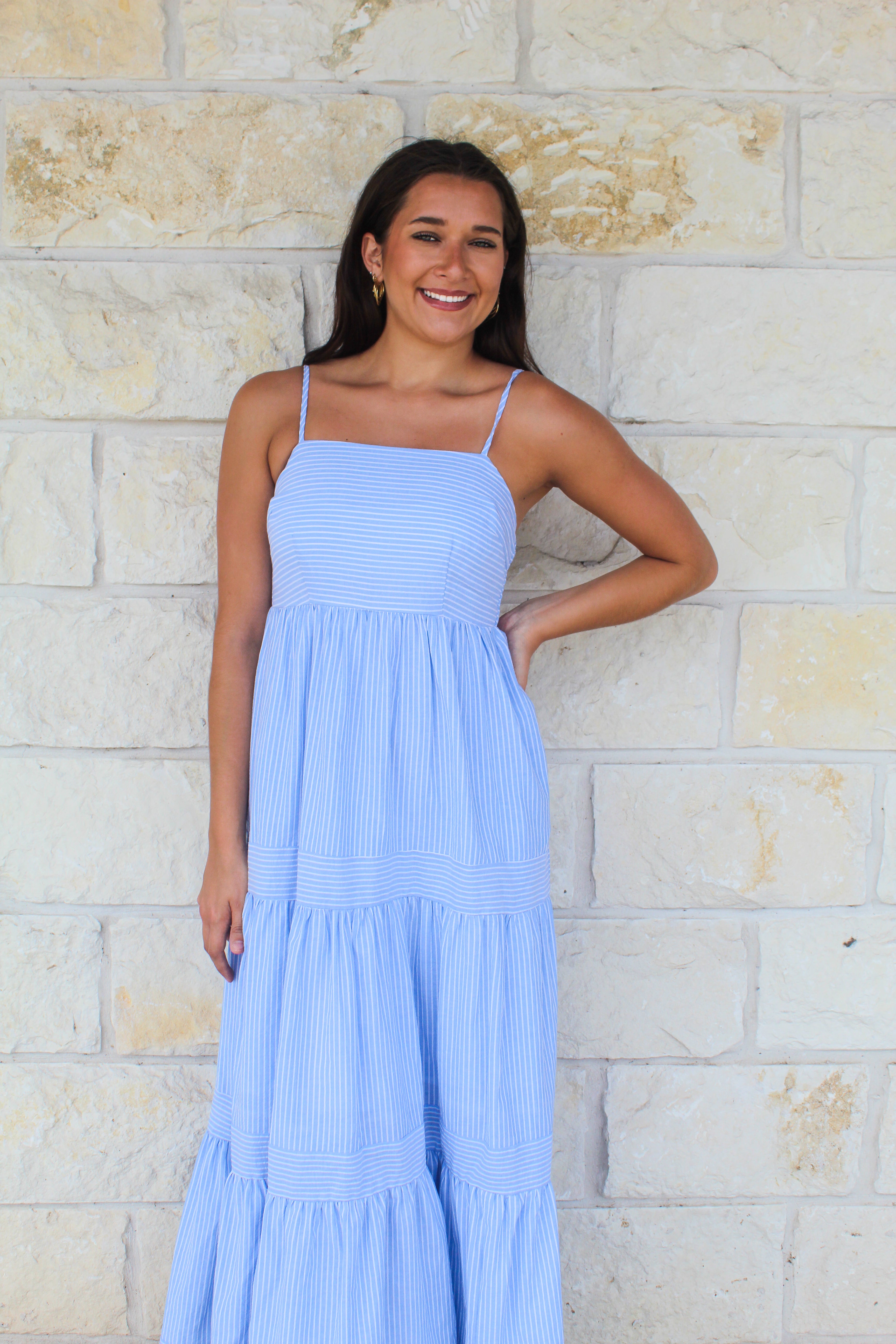 Cerulean Stripe Maxi Dress