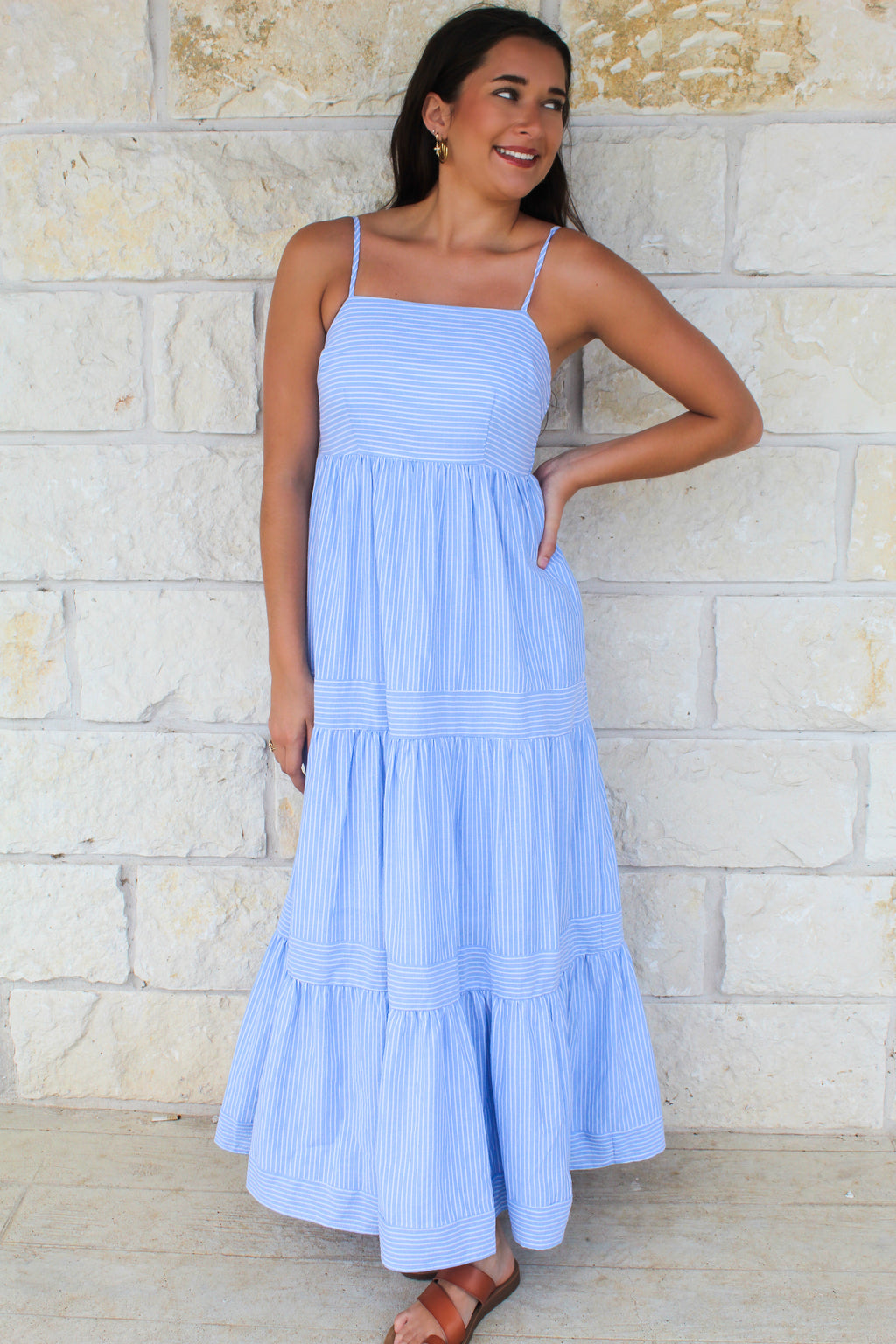 Cerulean Stripe Maxi Dress