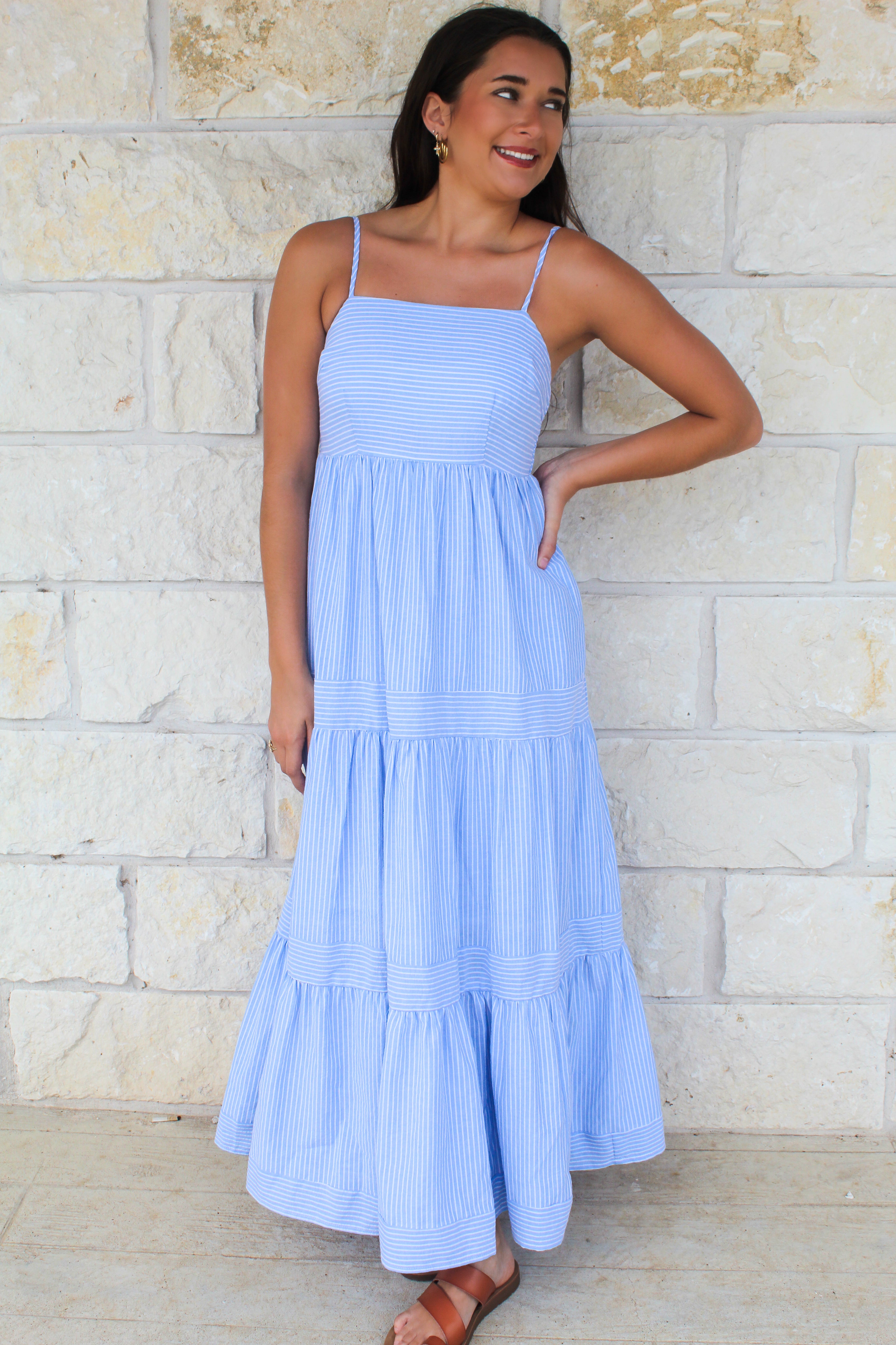 Cerulean Stripe Maxi Dress