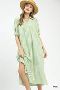 Sage Gingham Dress