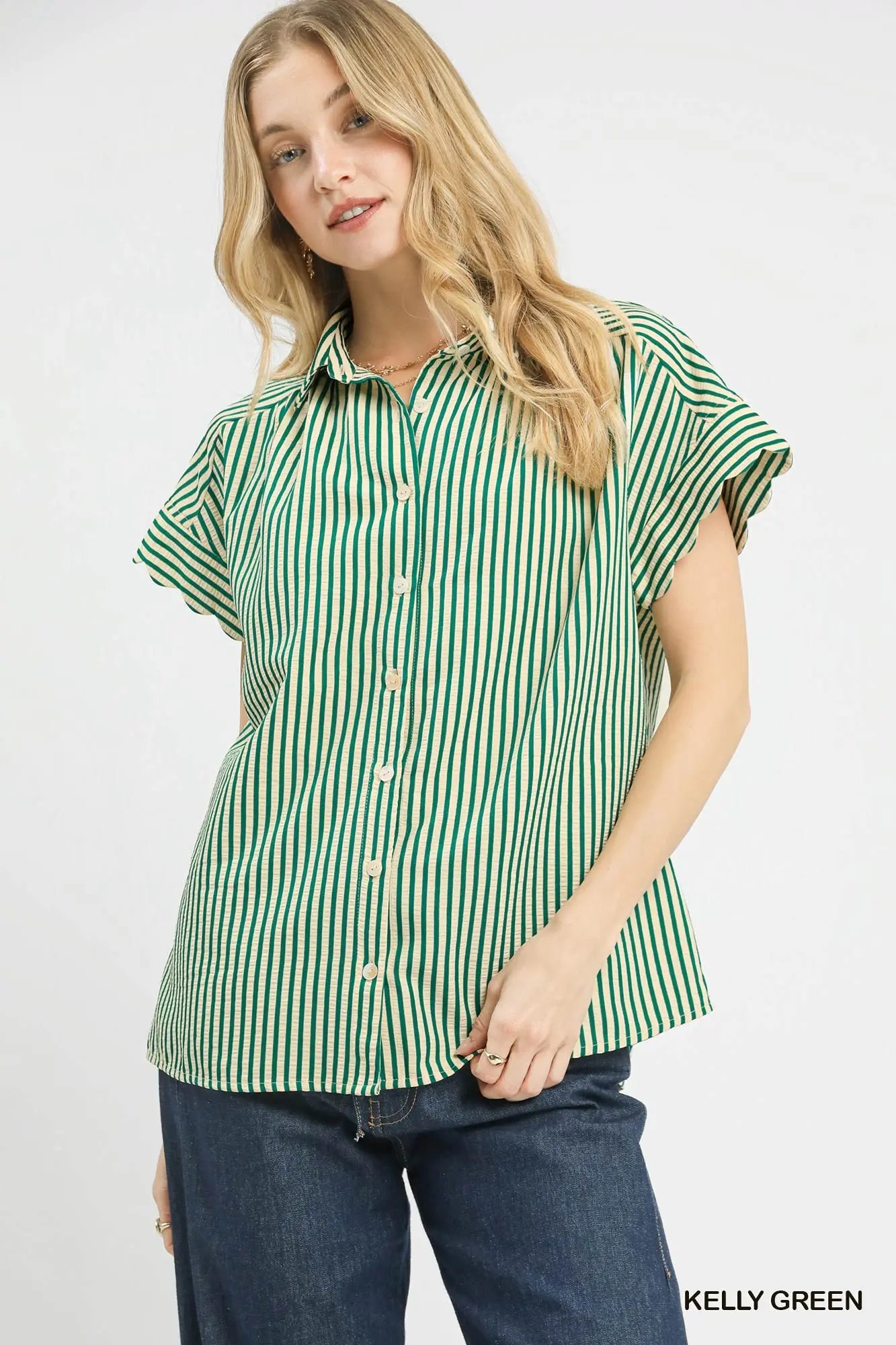 Scallop Stripe Top