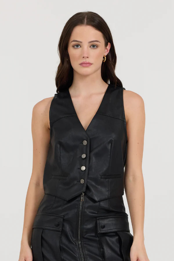 Black Leather Vest