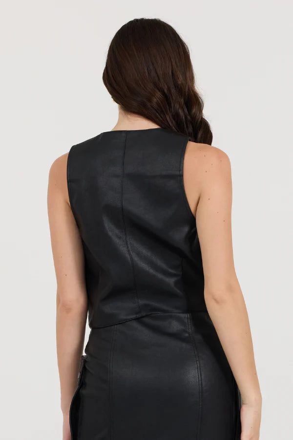 Black Leather Vest