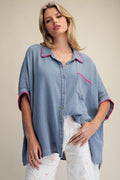 Washed Denim Gauze Shirt