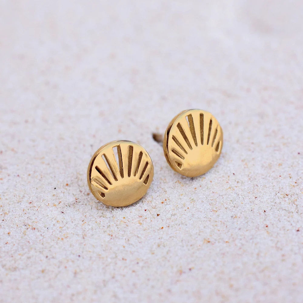 Cutout Sunburst Sun Stud Earrings