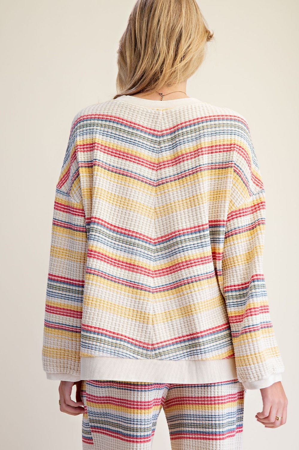 STRIPE THERMAL WASHED TOP
