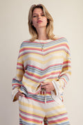 STRIPE THERMAL WASHED TOP