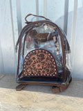 Clear Tooled Leather Backpack