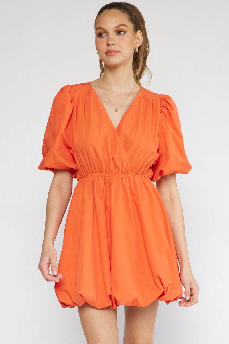 Tangerine Puff Dress