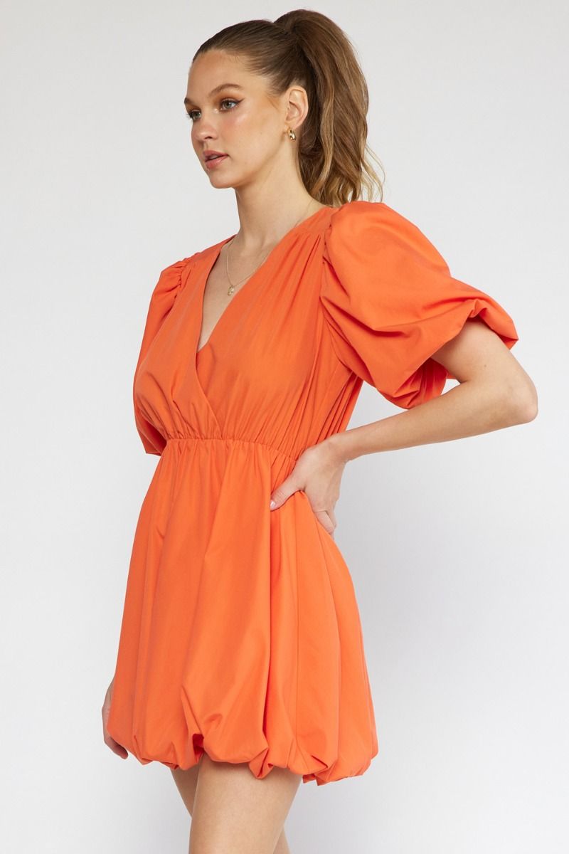 Tangerine Puff Dress