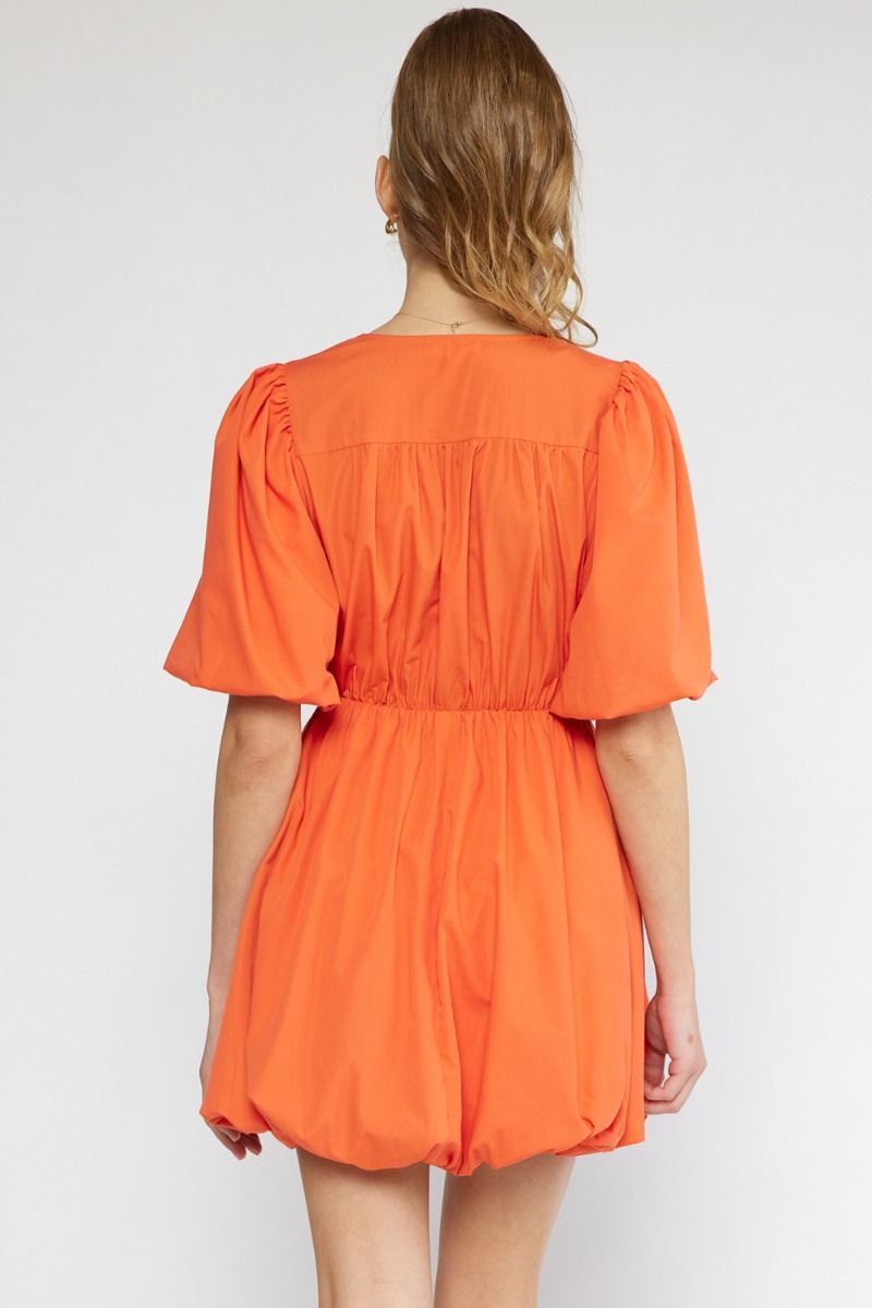 Tangerine Puff Dress