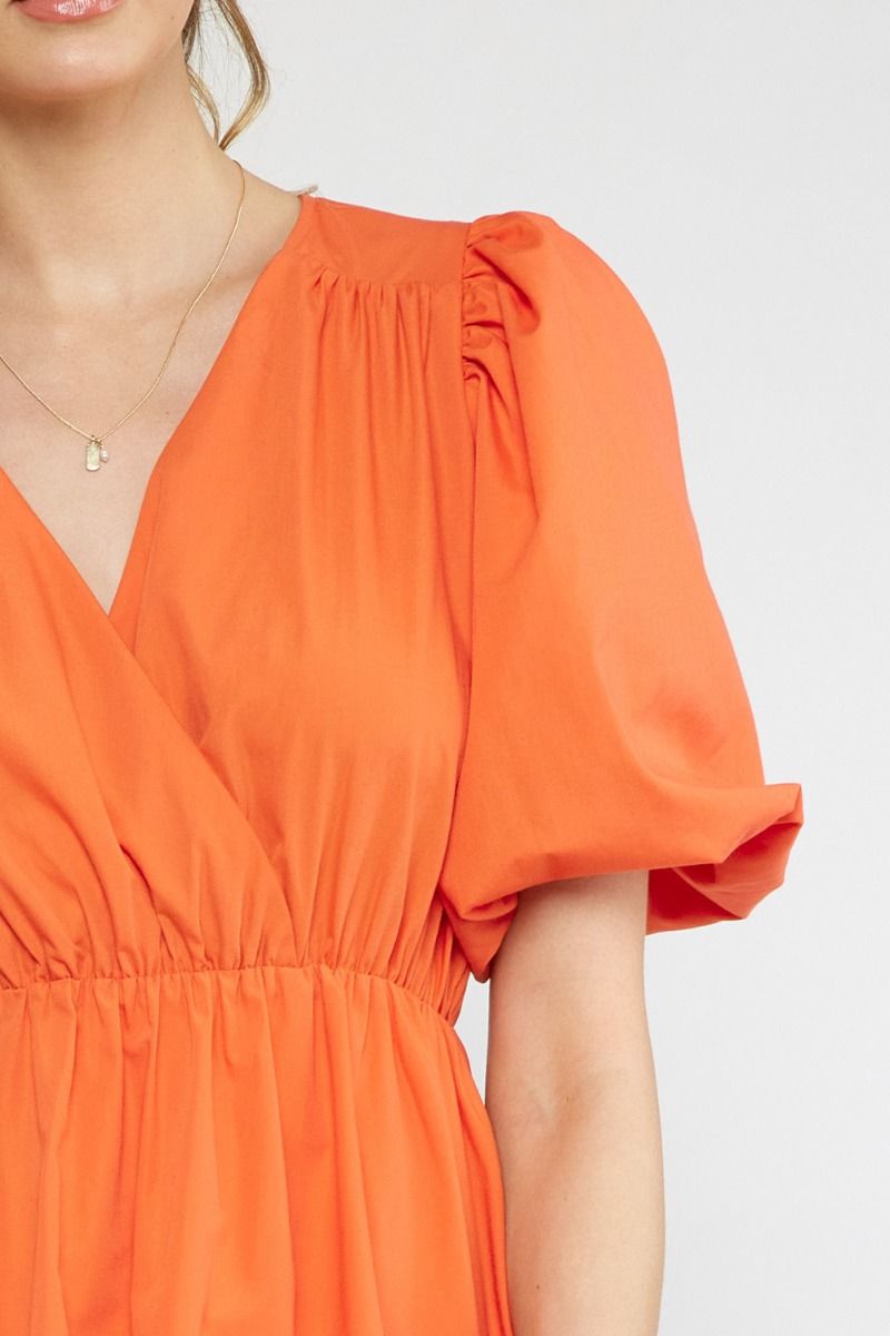 Tangerine Puff Dress