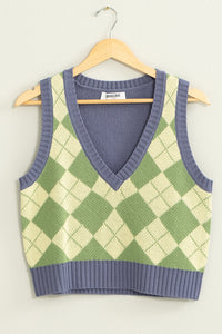 Avocado Cropped Sweater Vest
