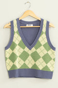 Avocado Cropped Sweater Vest