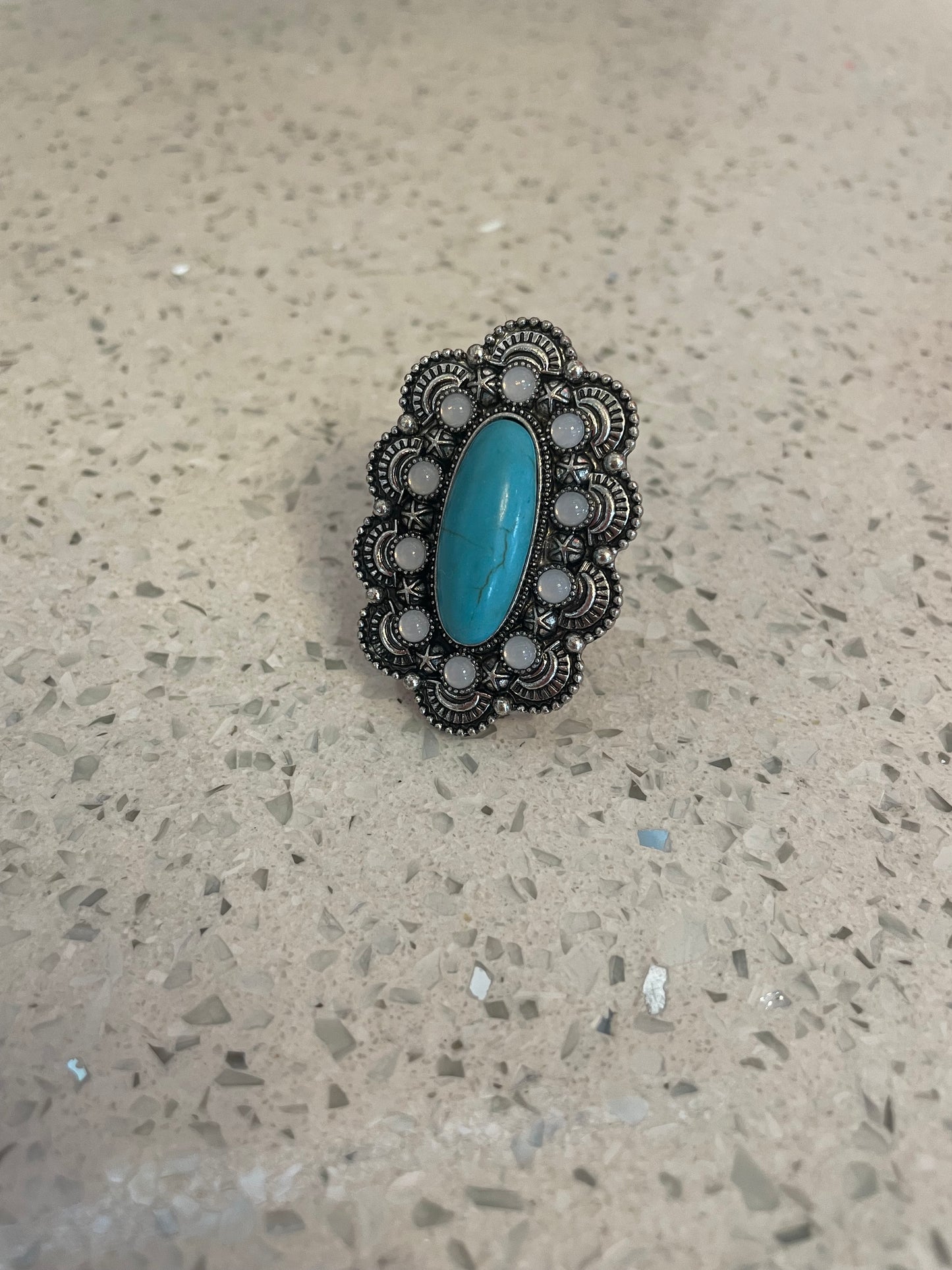 Large Turquoise Ring/Wildrag Cuff