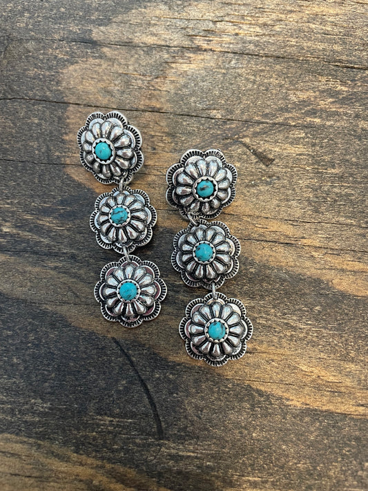 PF Turquoise Flower Earrings