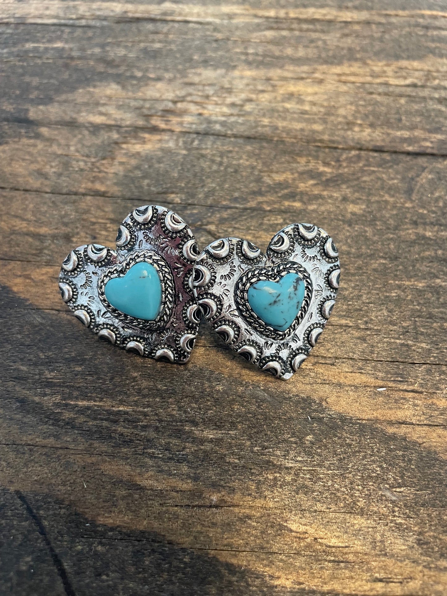 PF Turquoise Heart Studs